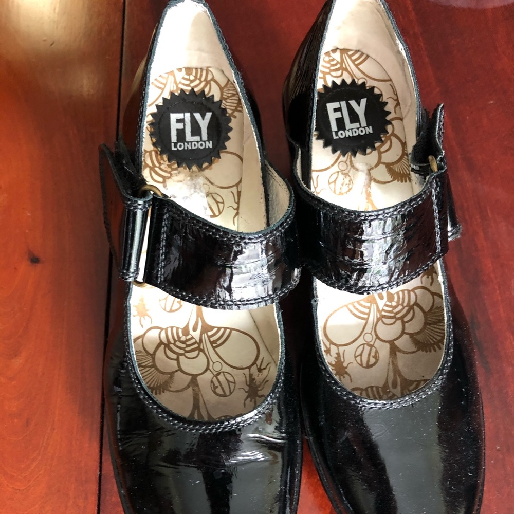 Fly London wedge black shoes